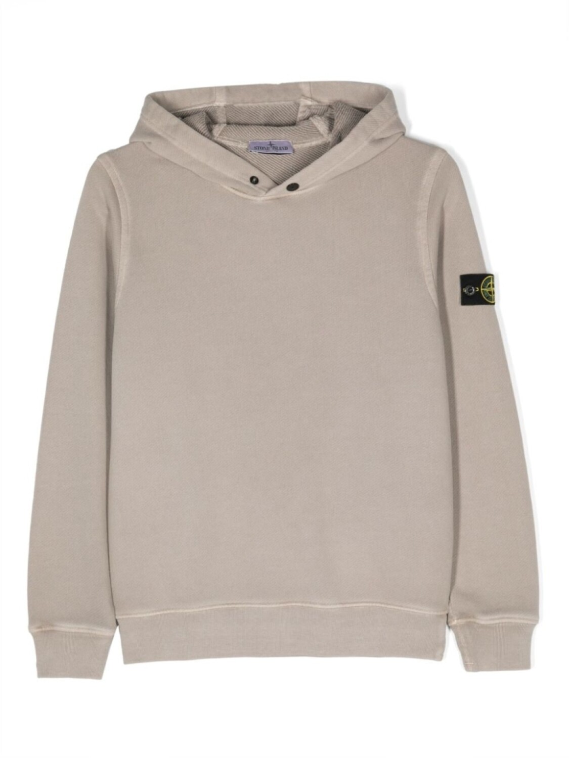 

Stone Island Junior Compass-badge cotton hoodie, нейтральный цвет