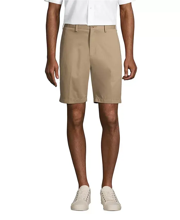 

Мужские шорты-чинос 9" Traditional Fit No Iron Lands' End, загар/бежевый