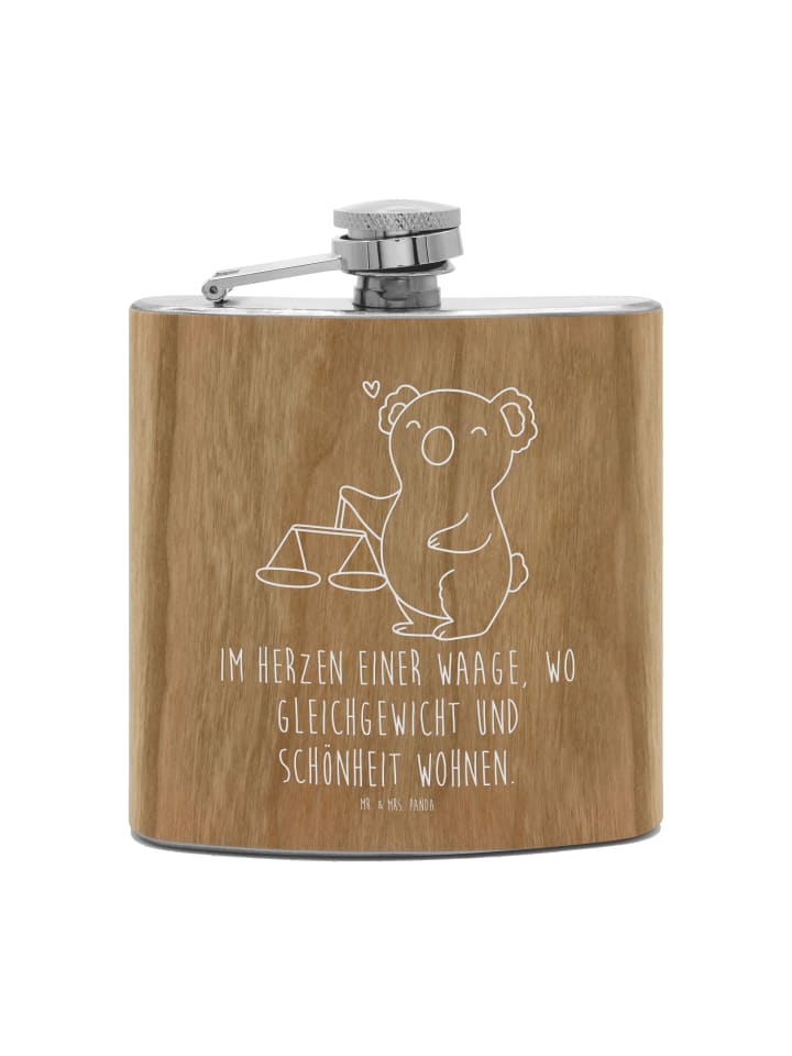 

Mr. & Mrs. Panda Фляга Flachmann Spinne Agathe Freude mit Spruch in Braun