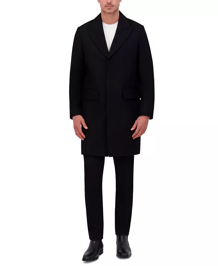 

Мужское пальто с узким кроем и острыми лацканами Peak Lapel Kenneth Cole, черный