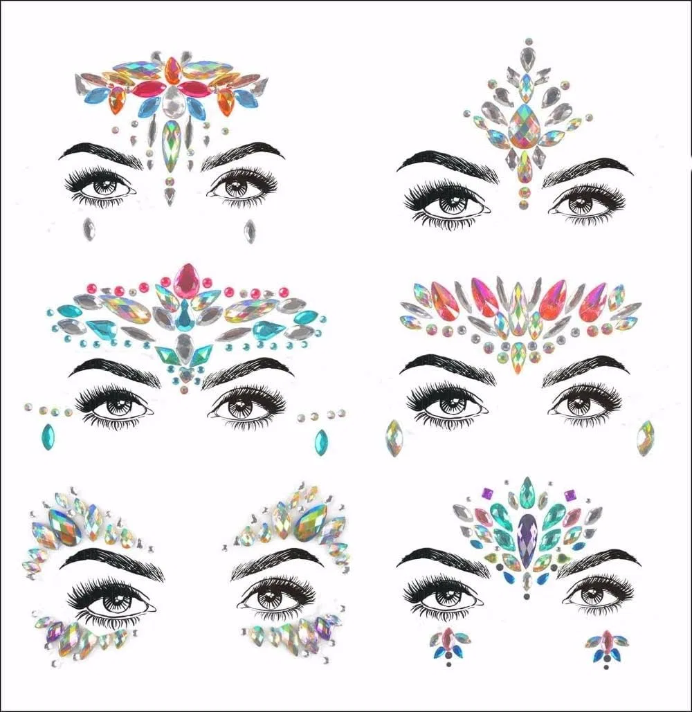 Временная тату-наклейка для глаз и лица Bohemian Tribal Style, 1 шт, BL18 — фото 3