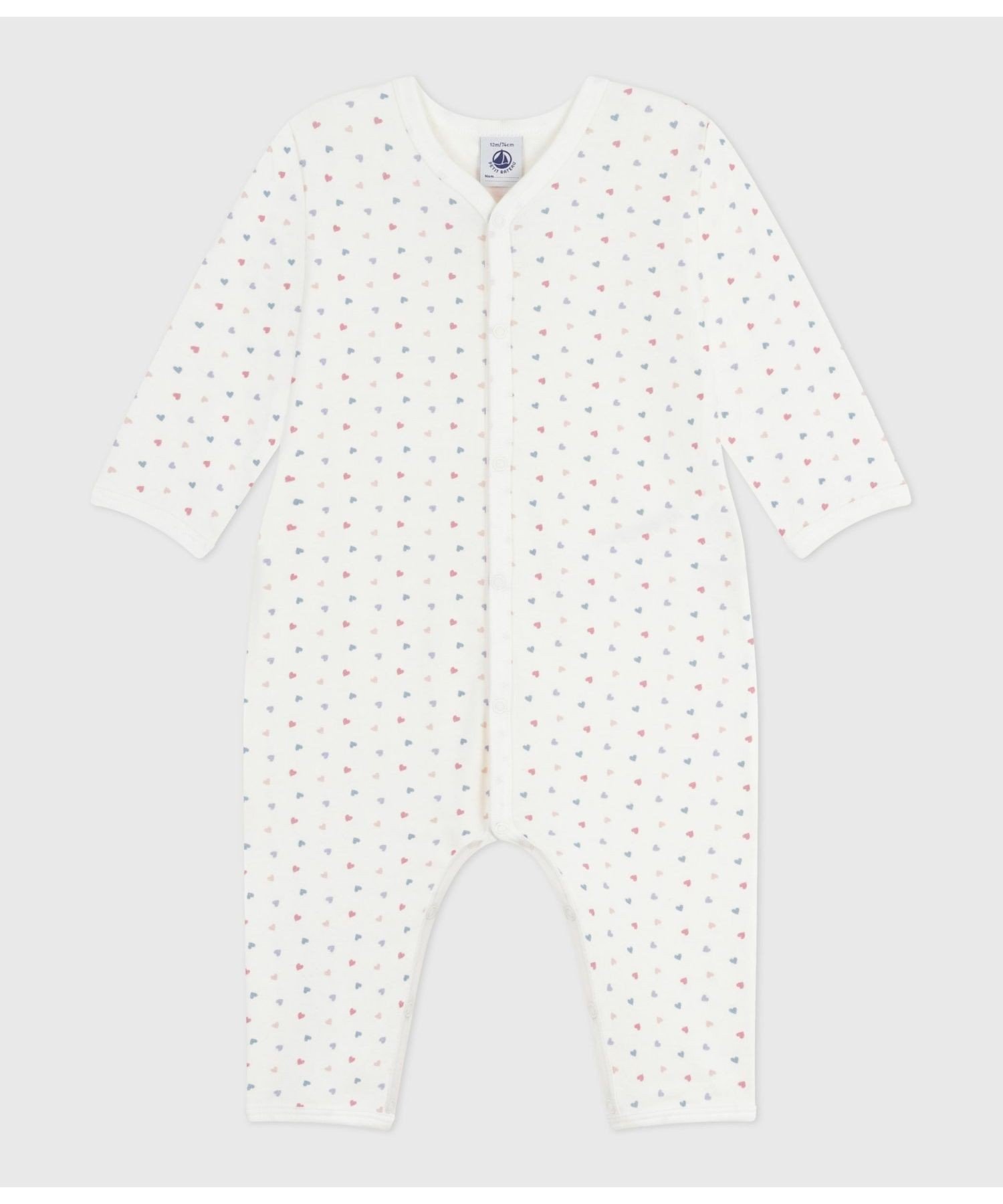 Комбинезон без штанин Petit Bateau, Off-white/Light blue