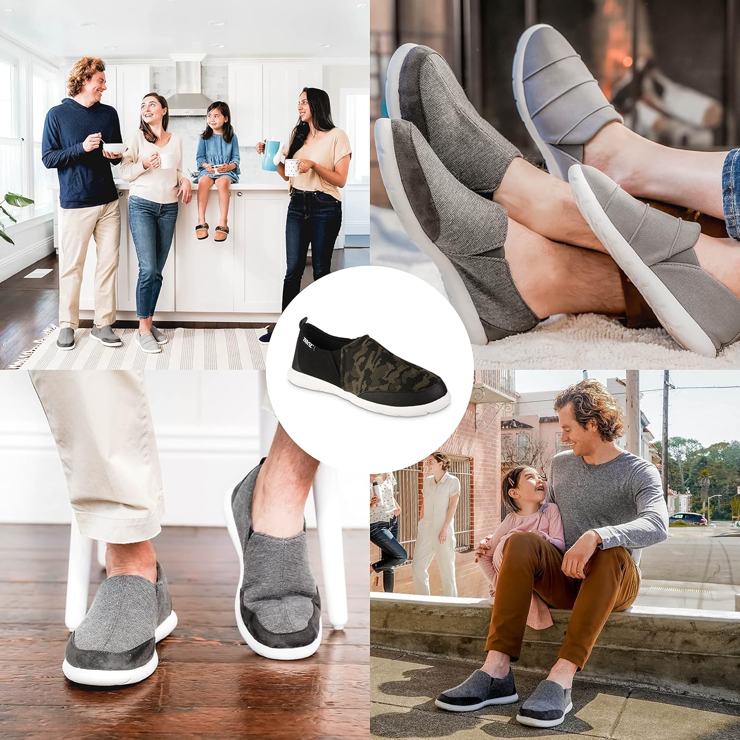 Мужские кроссовки Zenz Active Slip-On: ультра-мягкие повседневные кроссовки с гибкой поддержкой и дышащей сеткой Isotoner, Camouflage/Loden — фото 4
