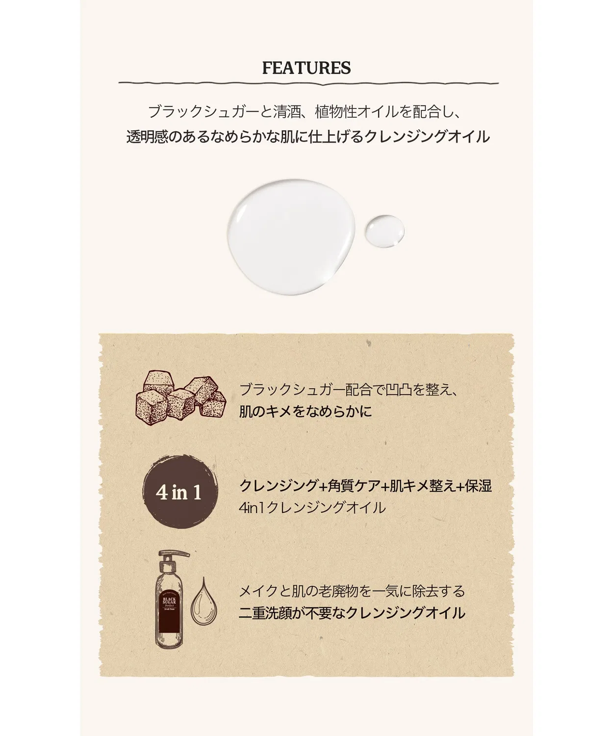 Очищающее масло Black Sugar Perfect Cleansing Oil, 200 мл, SKINFOOD — фото 4