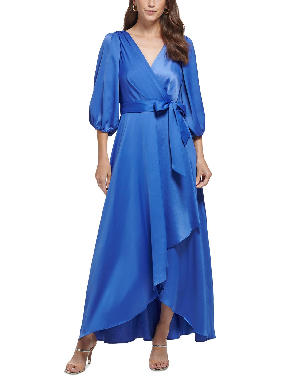 

Женское платье-халат с имитацией запаха длиной до щиколотки DKNY, цвет blue quartz