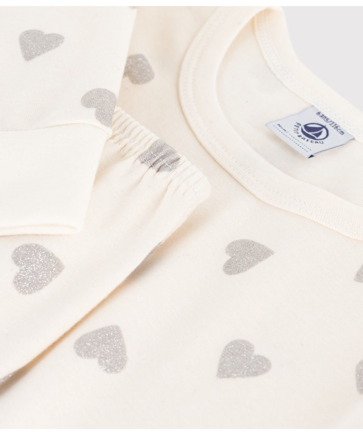 Пижама PETIT BATEAU, Off-white/gray — фото 4