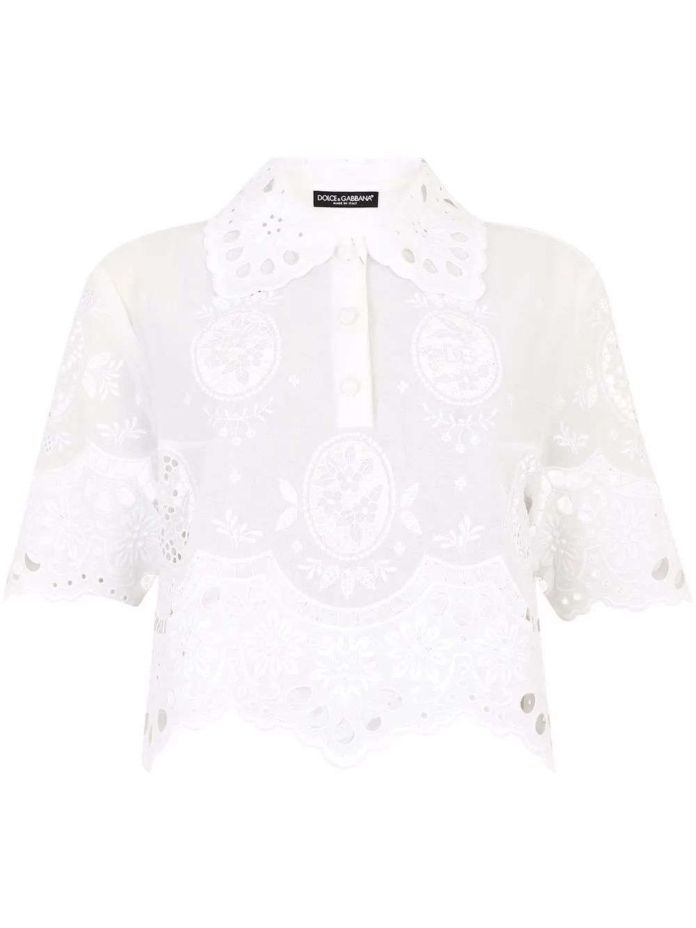 

Рубашка поло с вышивкой DOLCE & GABBANA, белый