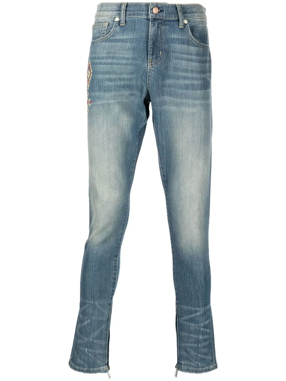 

Джинсы скинни с вышивкой United Rivers, синий