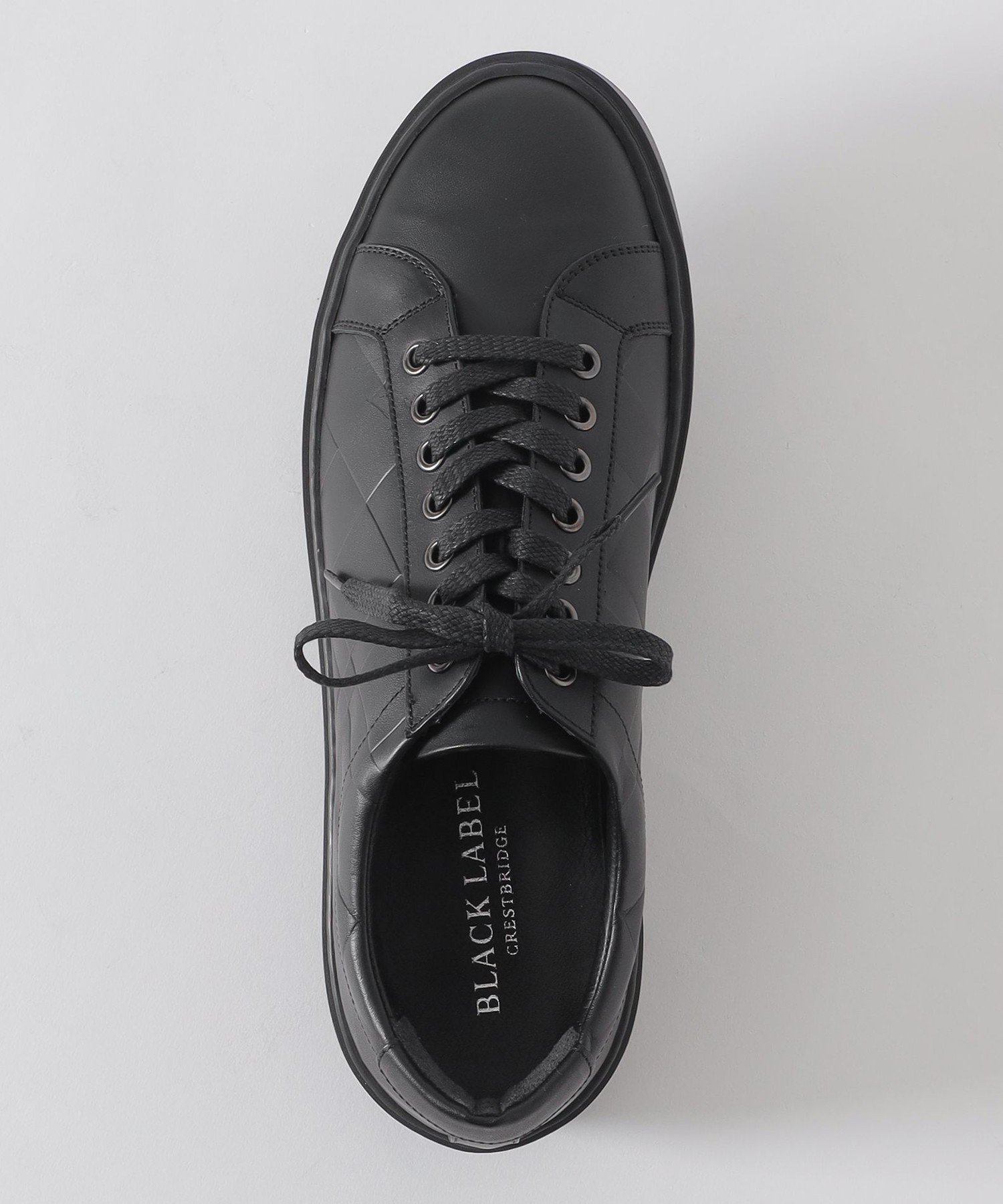 Кожаные кроссовки с тисненым клетчатым узором «Крестбридж» BLACK LABEL CRESTBRIDGE, Black — фото 2