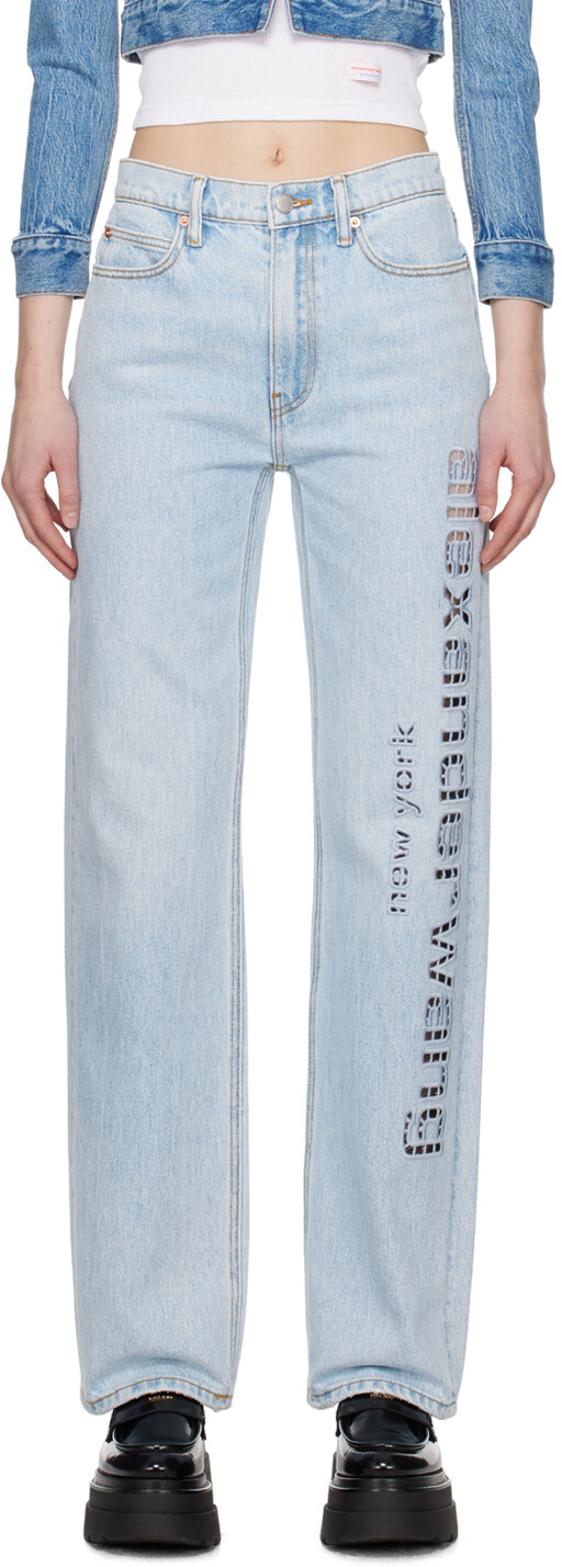 

Синие джинсы EZ Alexander Wang, цвет Bleach