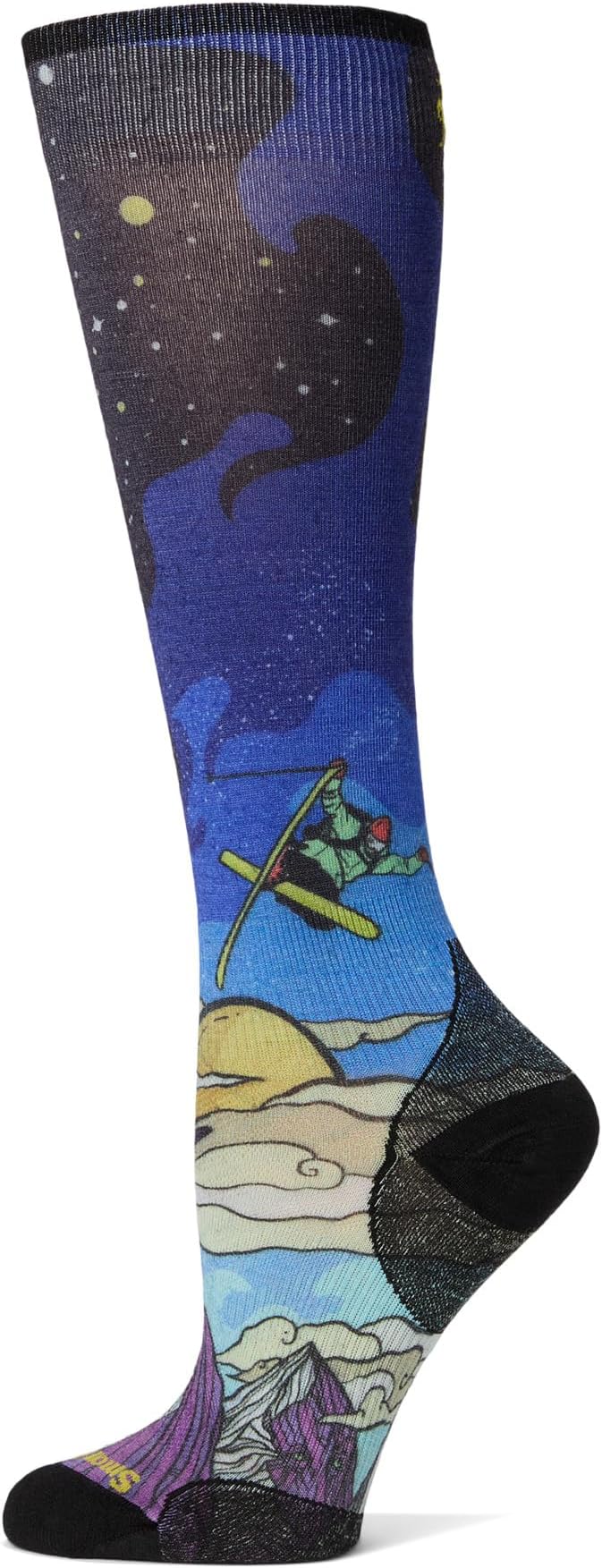 

Носки Smartwool Women's Ski Zero Cushion Galactic Ski Print Over The Calf Socks, Deep Navy