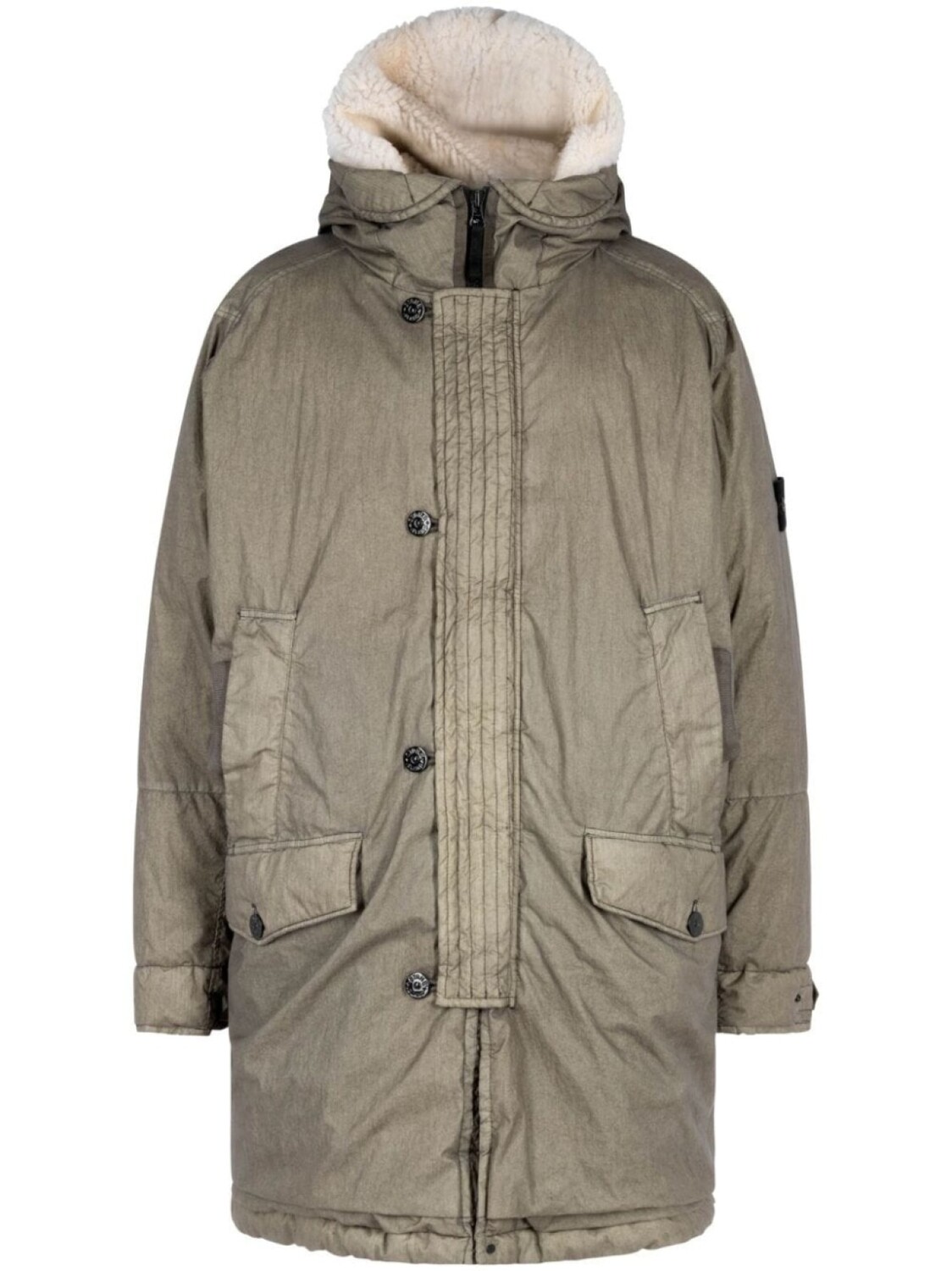 

Длинная парка Stone Island, серый