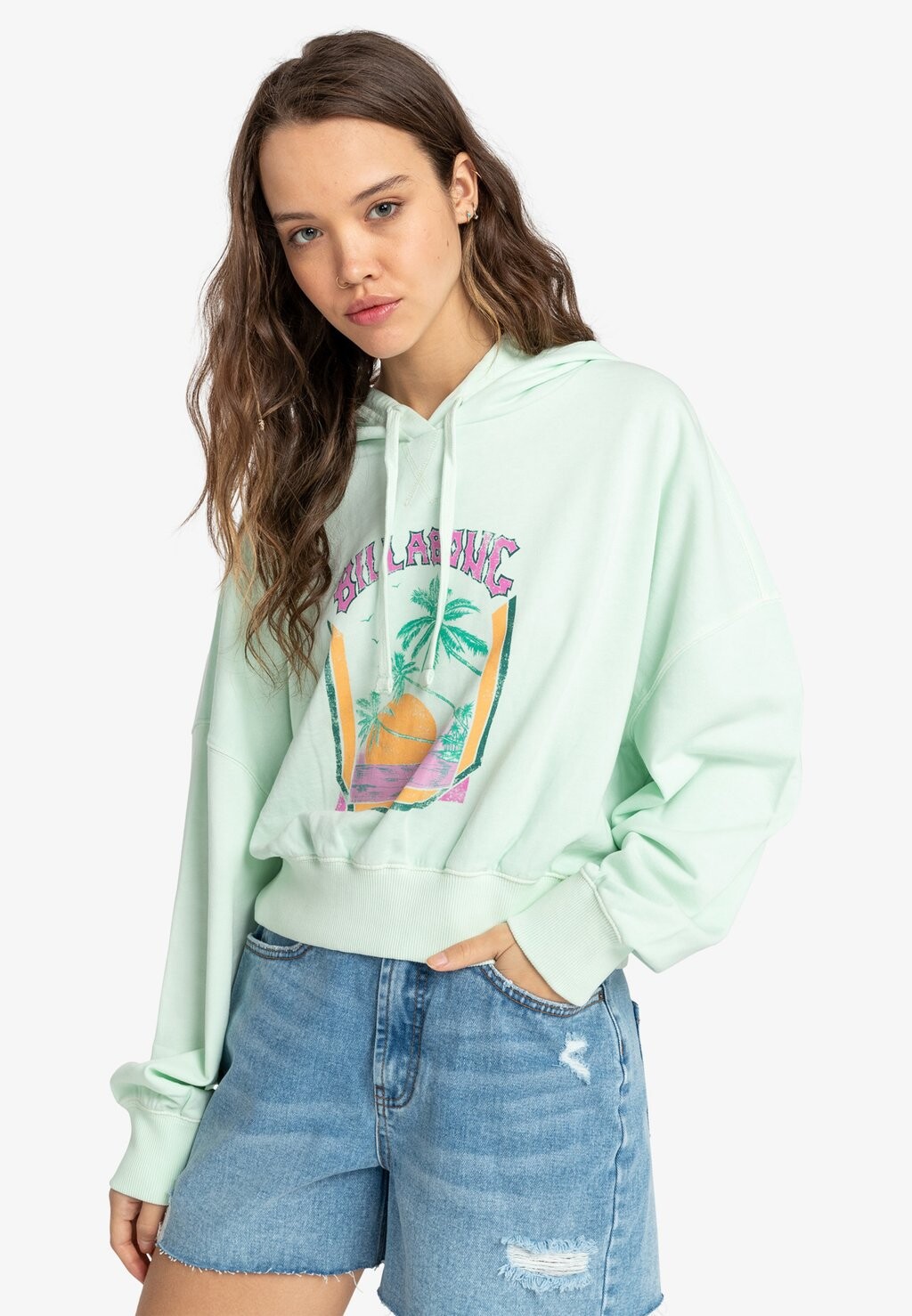 

Толстовка с капюшоном Billabong, зеленый