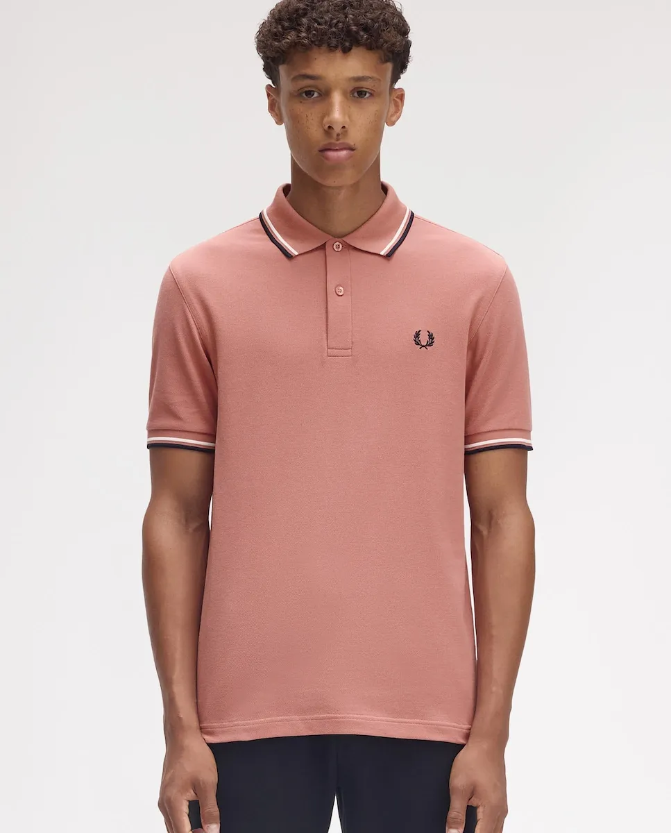

Мужская поло с коротким рукавом и контрастной отделкой Fred Perry, розовый