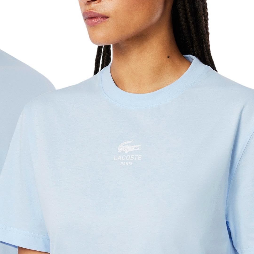 Футболка Lacoste, мужская, хлопок с логотипом, светло-голубой — фото 2