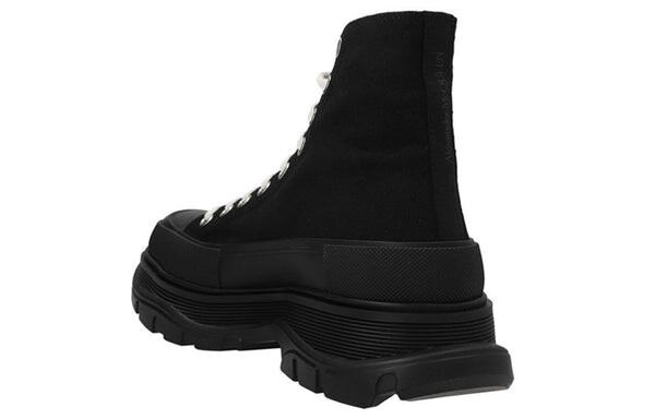 Кроссовки tread slick canvas high top sneakers 'black white' Alexander Mcqueen, черный — фото 3