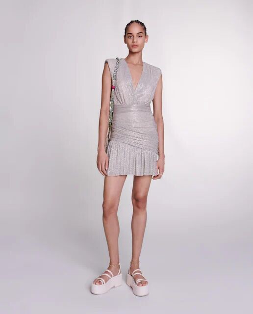 

Короткое платье металлик Maje, золотой