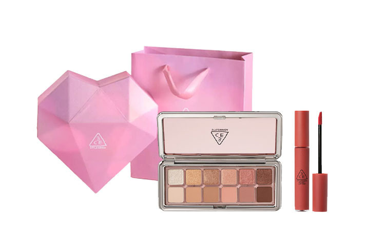 

Набор теней для век и жидкой помады ограниченного выпуска ко Дню святого Валентина, комплект для макияжа с шиммером 3CE