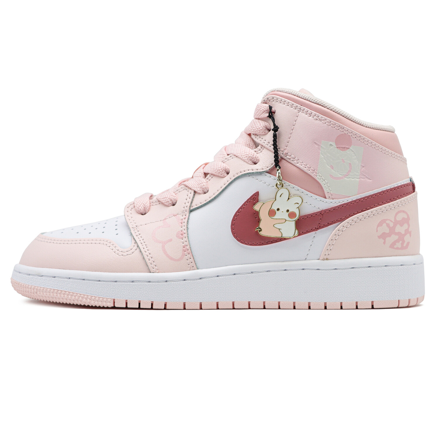 

Баскетбольные кроссовки Air 1 Vintage женские с высоким верхом розовый/белый Jordan