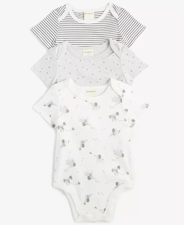 

Хлопковые боди Baby Elephant, 3 шт., созданы для Macy's First Impressions, белый