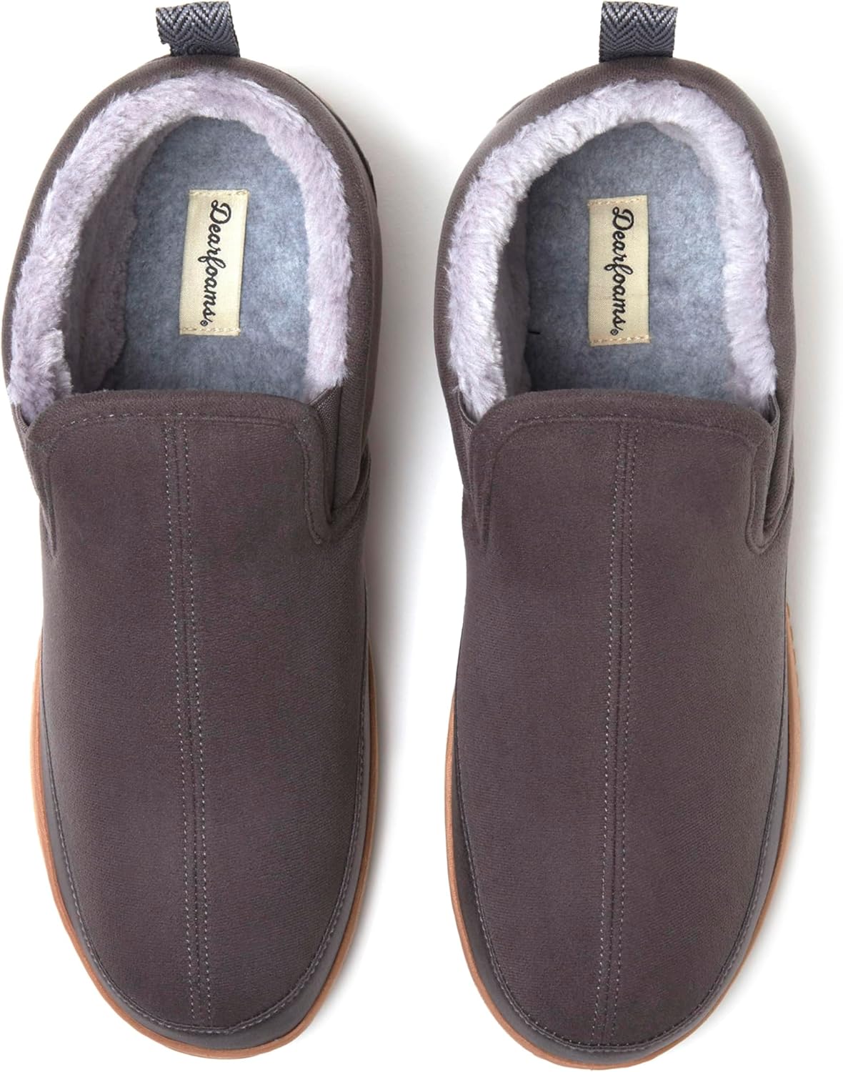 Мужские ботинки Dearfoams Spencer из микрозамши для дома и улицы с флисовой подкладкой, Pavement — фото 4