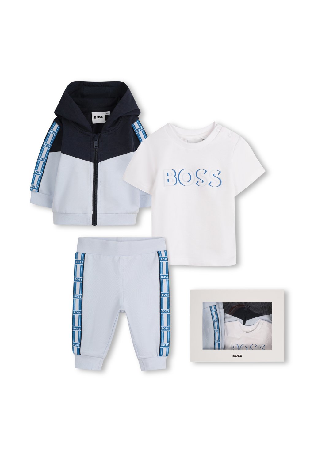 

Толстовка на молнии BABY TROUSERS CARDIGAN GIFT BOX UNISEX SET BOSS Kidswear, светло-голубой