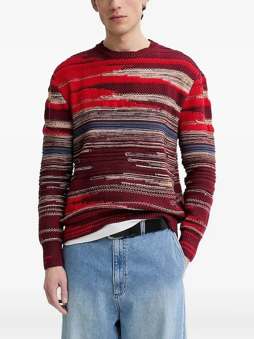 

Полосатый свитер с круглым вырезом Desigual, красный