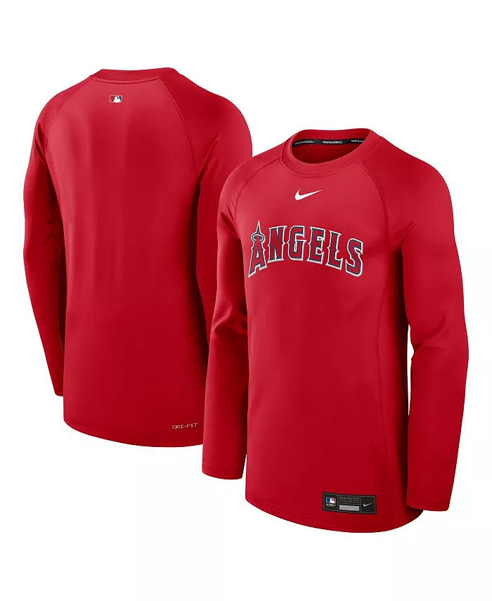 

Мужская футболка с длинным рукавом Los Angeles Authentic Collection Game Time Raglan Performance красного цвета Nike