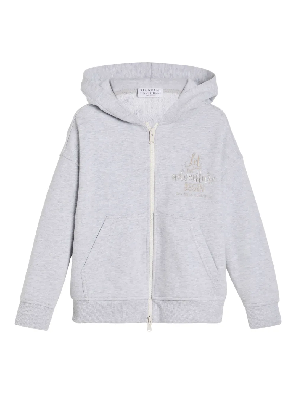 

Худи из джерси Brunello Cucinelli Kids, серый