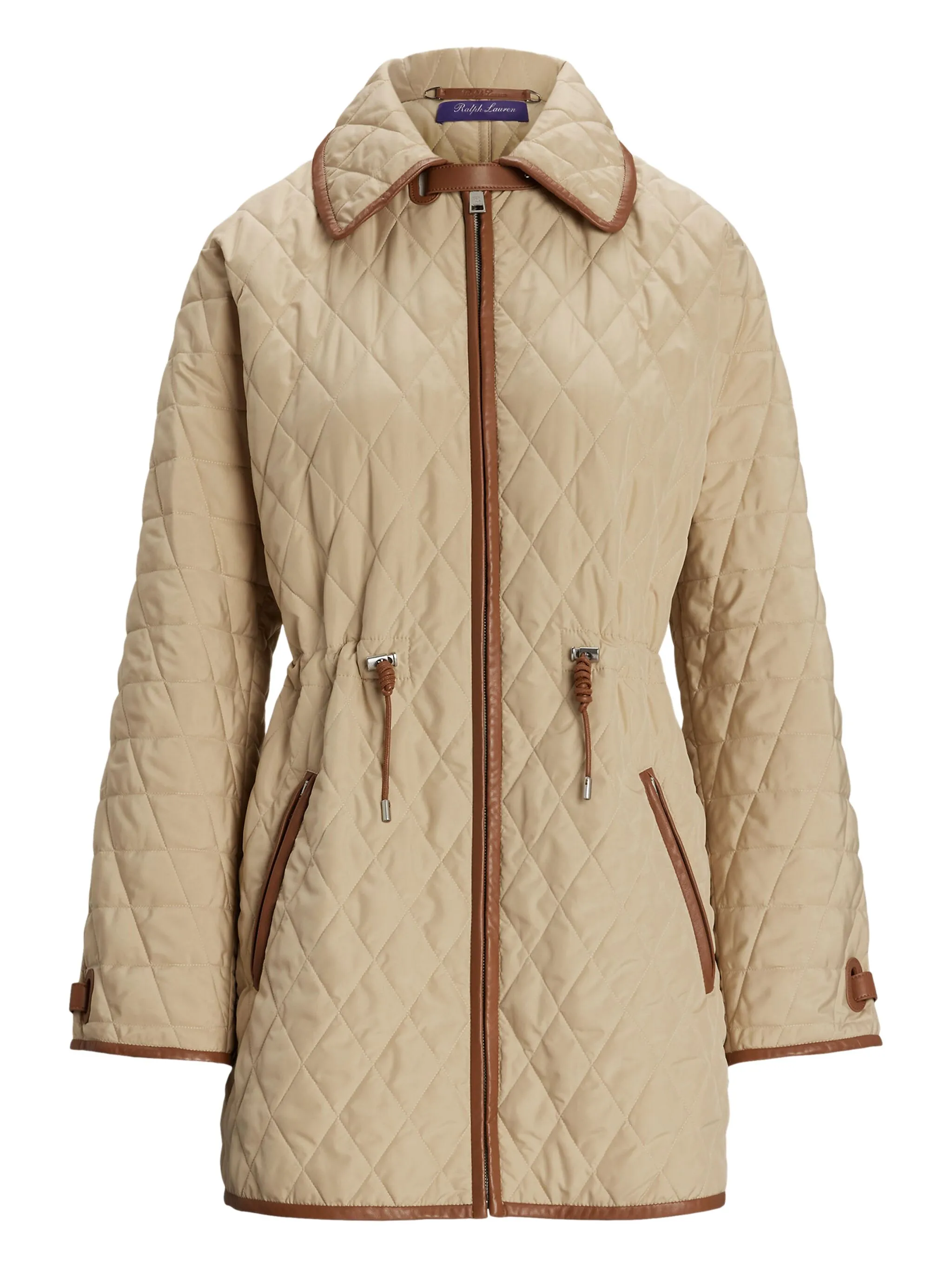 

Стеганое пальто Saundra с кулиской Ralph Lauren Collection, бежевый