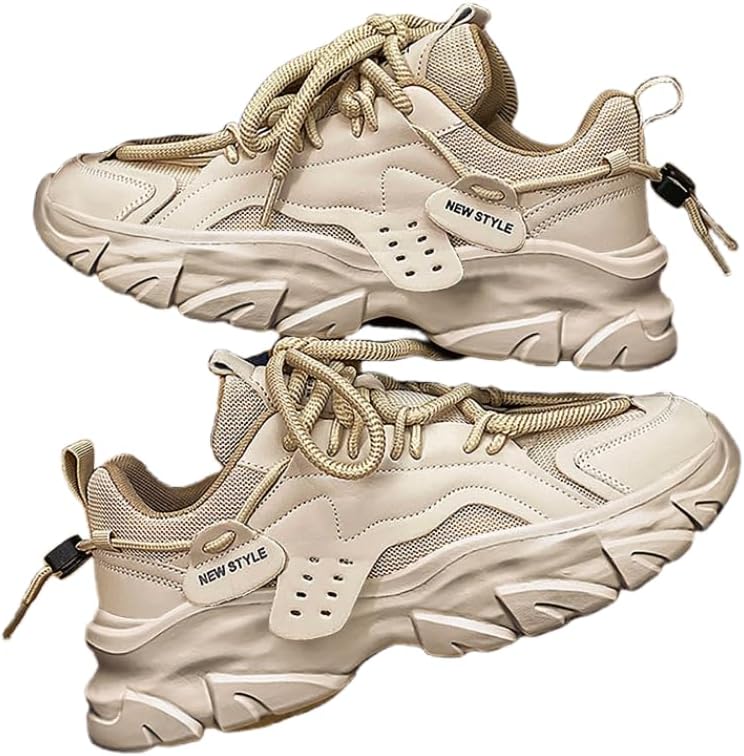 

Винтажные мужские кроссовки с толстой подошвой и шнуровкой - удобные и нескользящие для активного отдыха на улице Hhhchpm, хаки