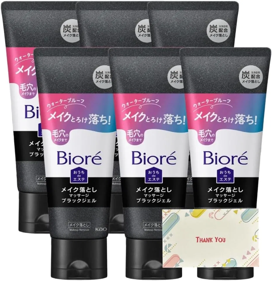 Набор Kunutonn — Гель для снятия макияжа с черным углем Biore Home De Beauty, 200 г, набор 6 шт