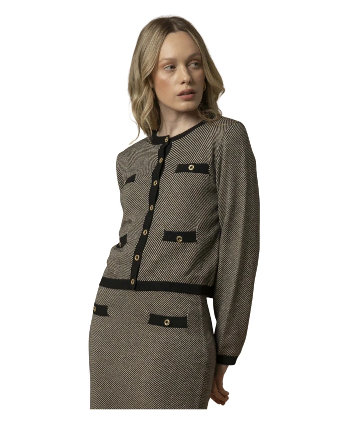 

Стильная толстовка в стиле куртки с контрастными пуговицами. Kocca, черный