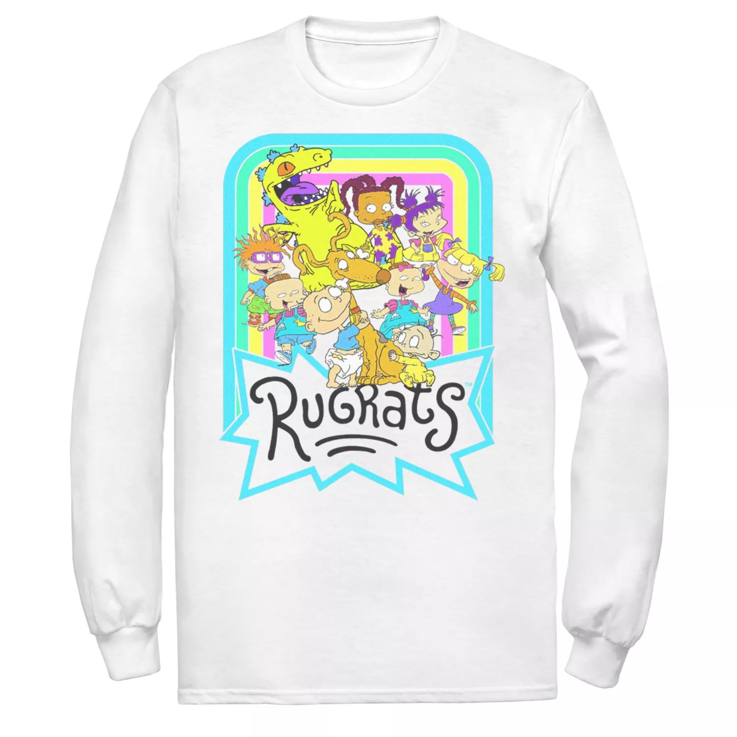 

Мужская футболка Nickelodeon Rugrats Neon Rainbow Reptar And Friends Licensed Character