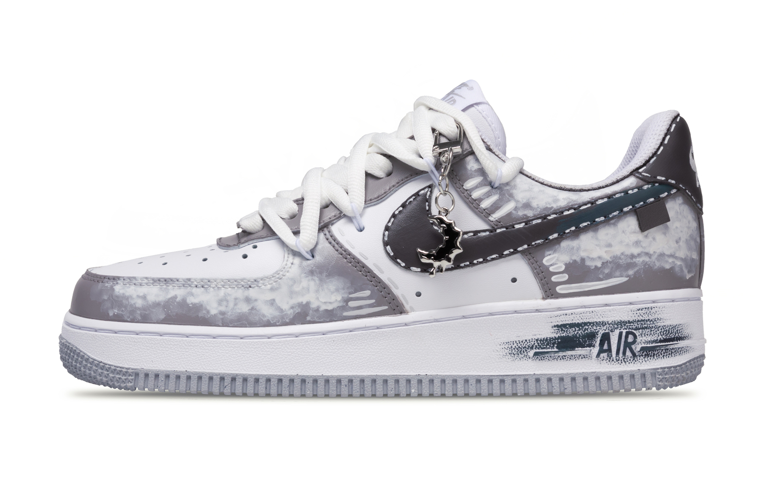 

Мужские кроссовки Air Force 1 Norman Road Slip Resistant высотой увеличивающие low top для скейтбординга Nike, светло-серый