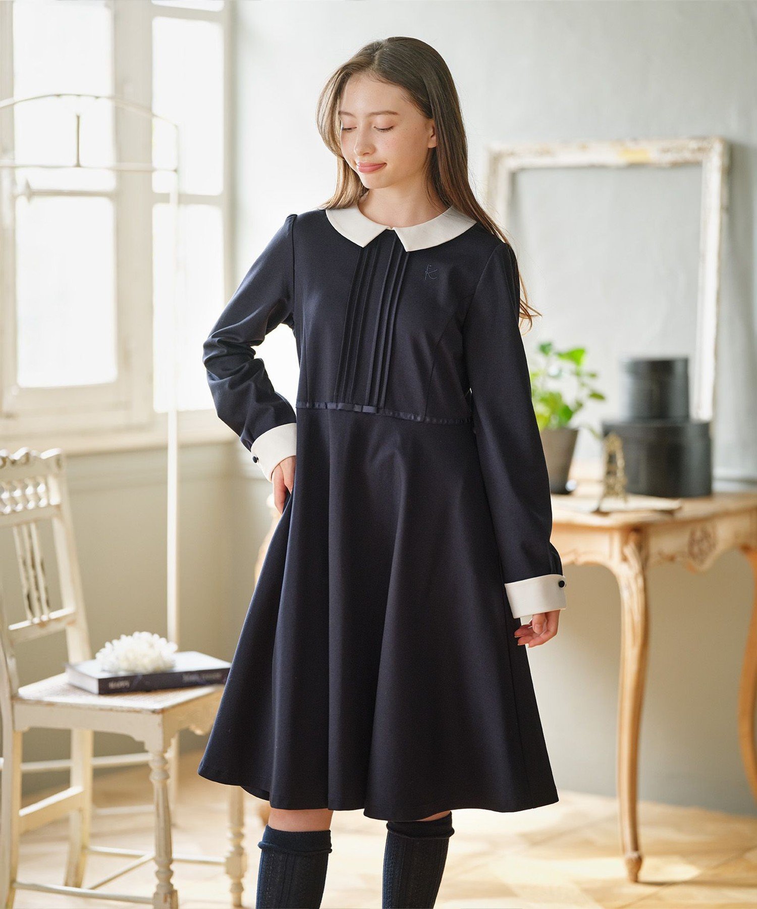 [150-170 см] Платье КУМИКИОКУ ТЕМНО-СИНОЕ Kids Suite, Navy [075]