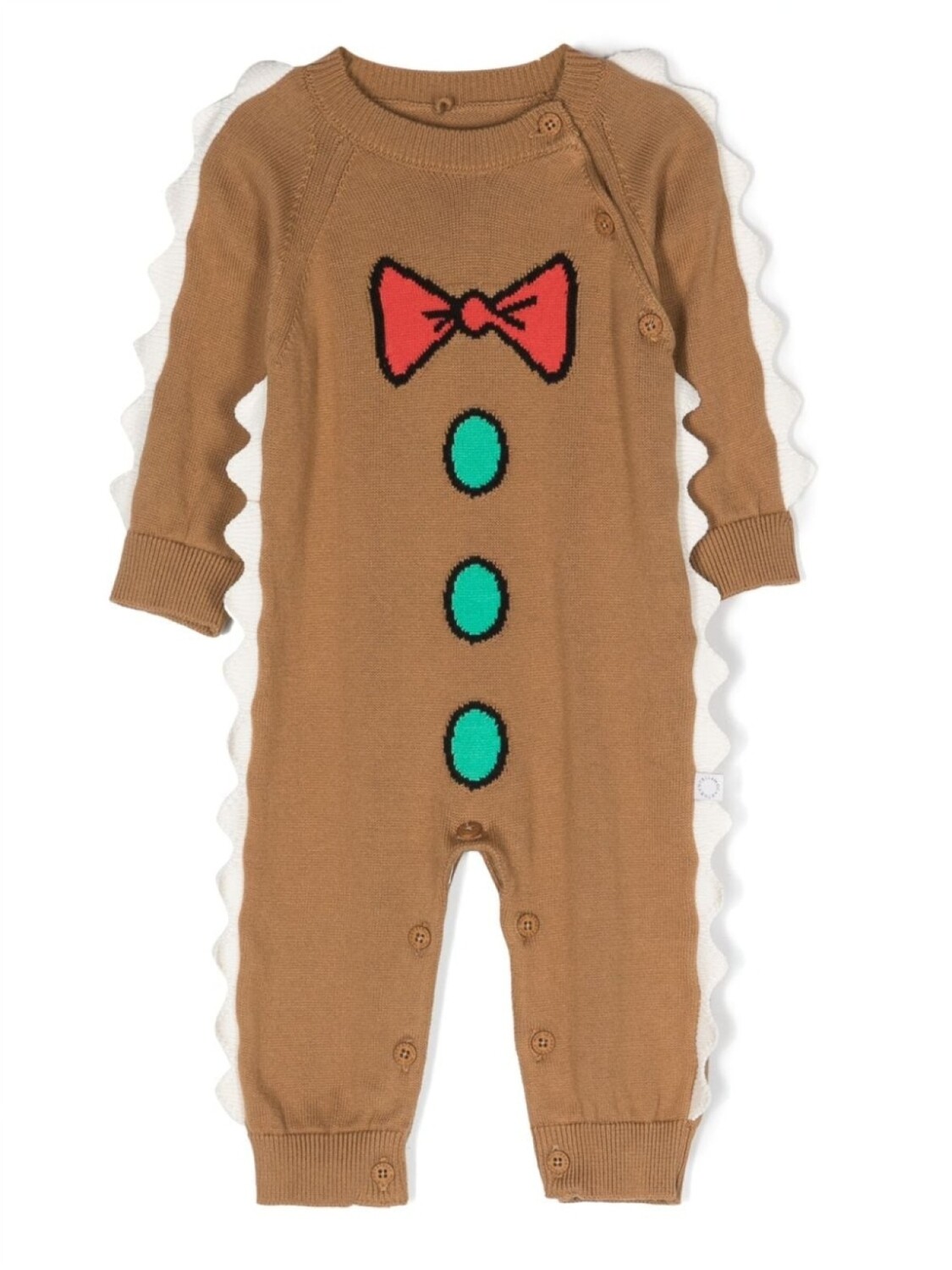 

Stella McCartney Kids трикотажный ромпер с фестонами, коричневый