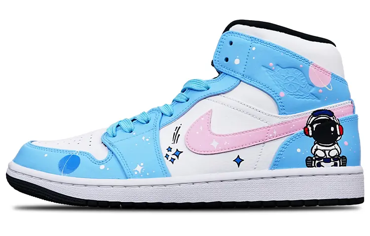 

Кроссовки Air JORDAN 1 Vintage Basketball Shoes Unisex Mid-Top Pink White Blue