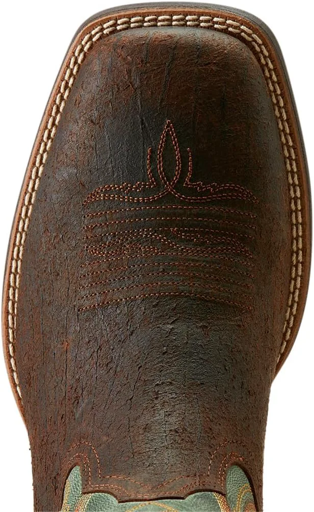 Мужские вестерн-сапоги Ariat Amos, зеленый/коричневый — фото 3