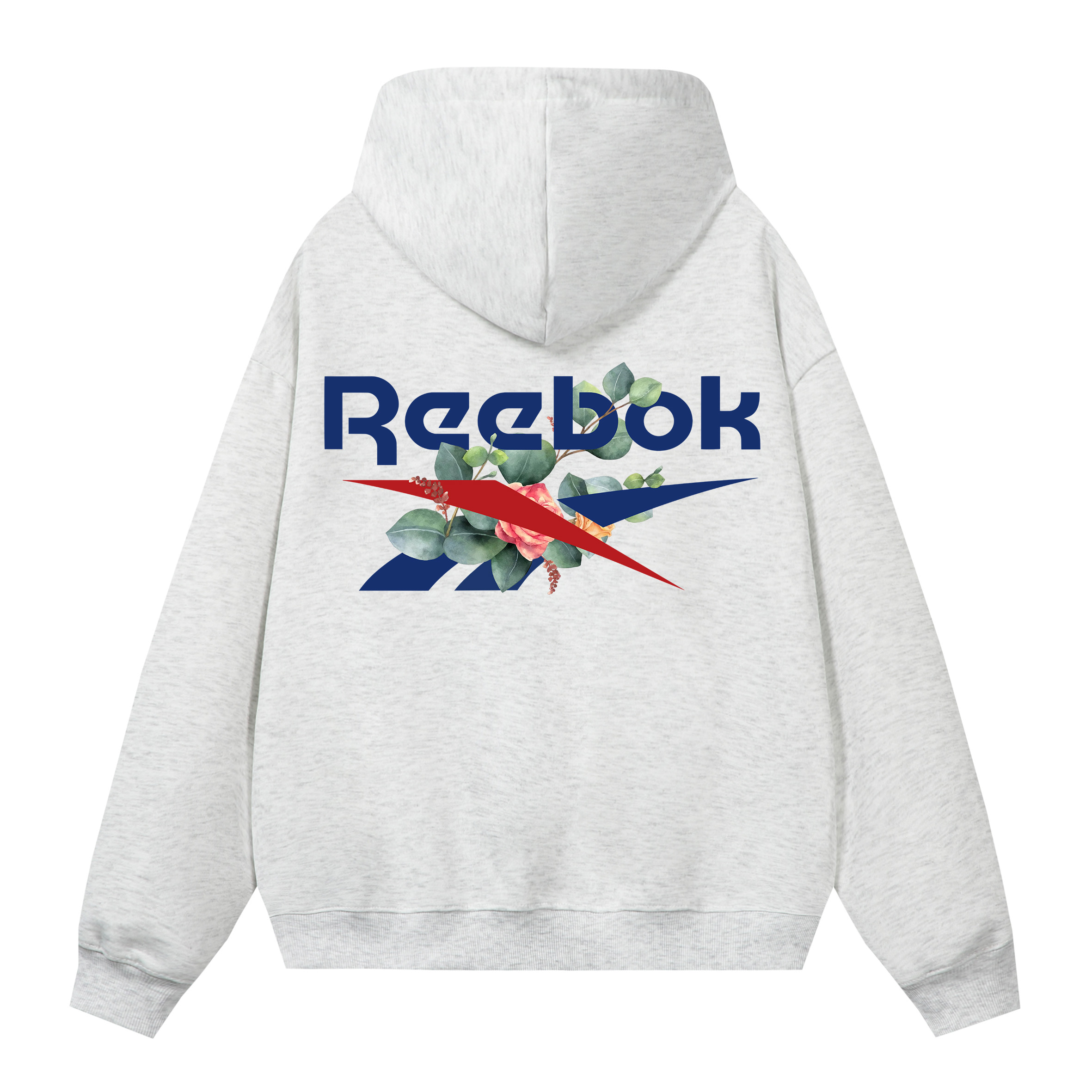 

Толстовка Unisex Hooded Moderate Heavyweight Reebok, белый heather серый
