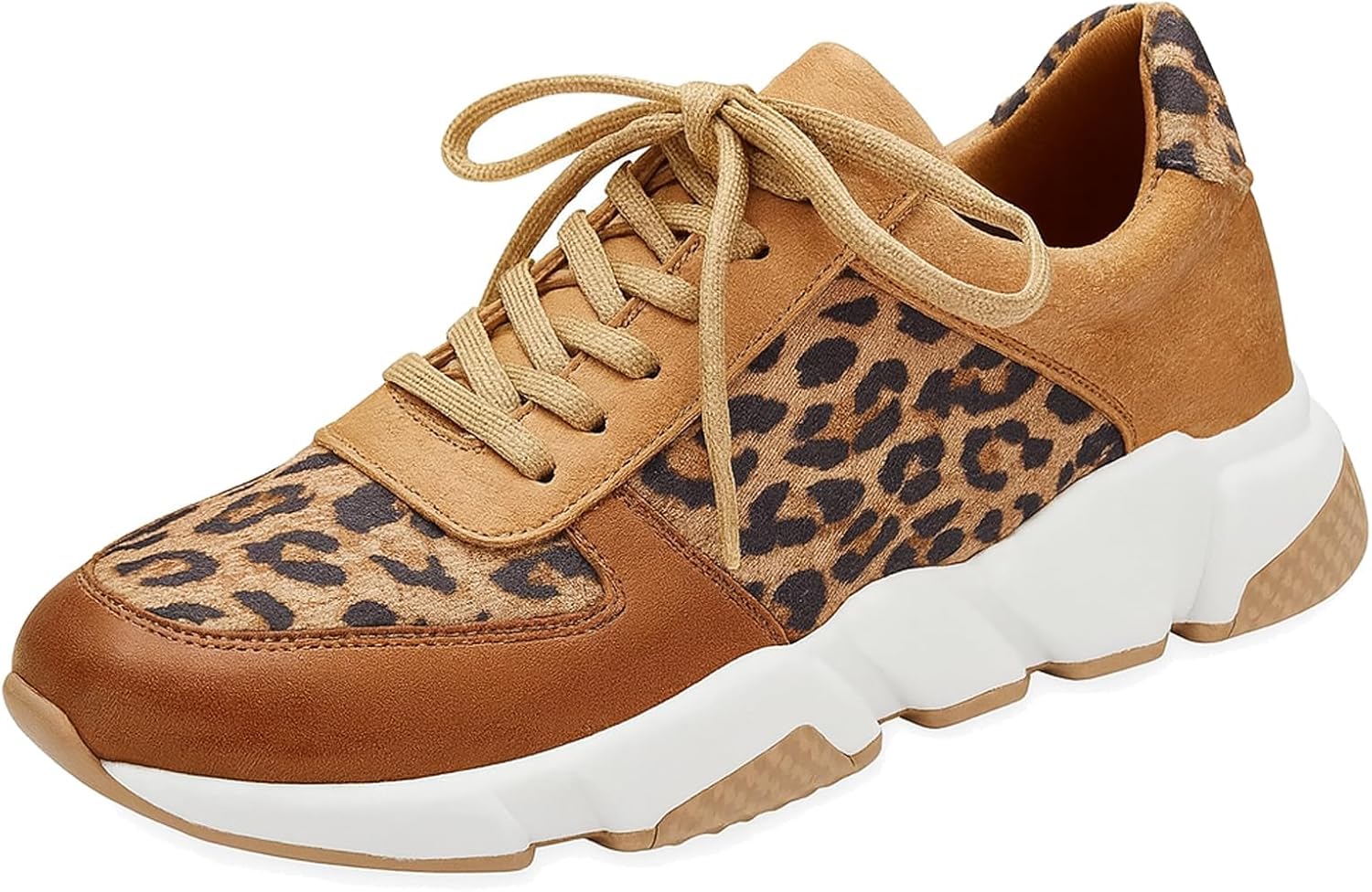 

Кроссовки Crissa с леопардовым принтом, ортопедические спортивные туфли с узором «гепард» для женщин и мужчин Pgfek, коричневый