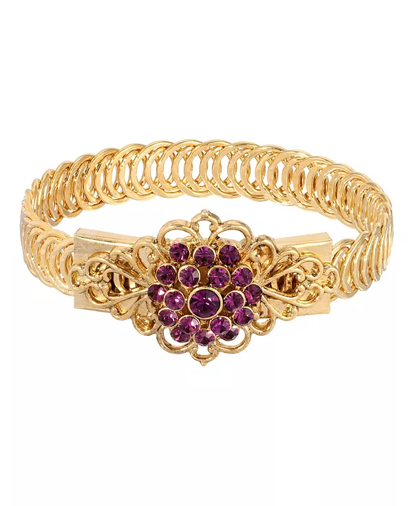 

Браслет-Пояс с фиолетовым цветком 14-каратного золота 2028, purple