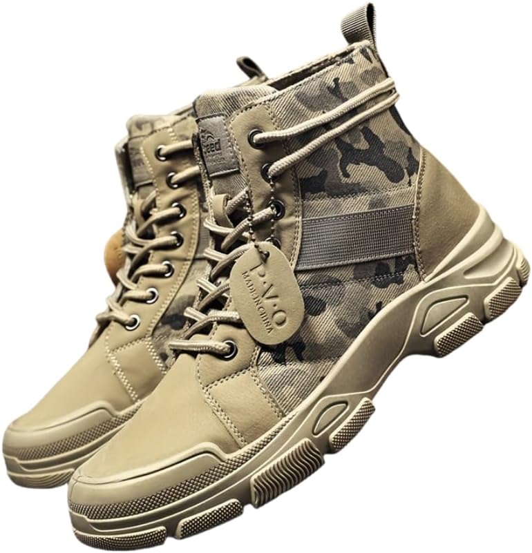 

Мужские высокие парусиновые ботинки для походов Hhhchpm, хаки