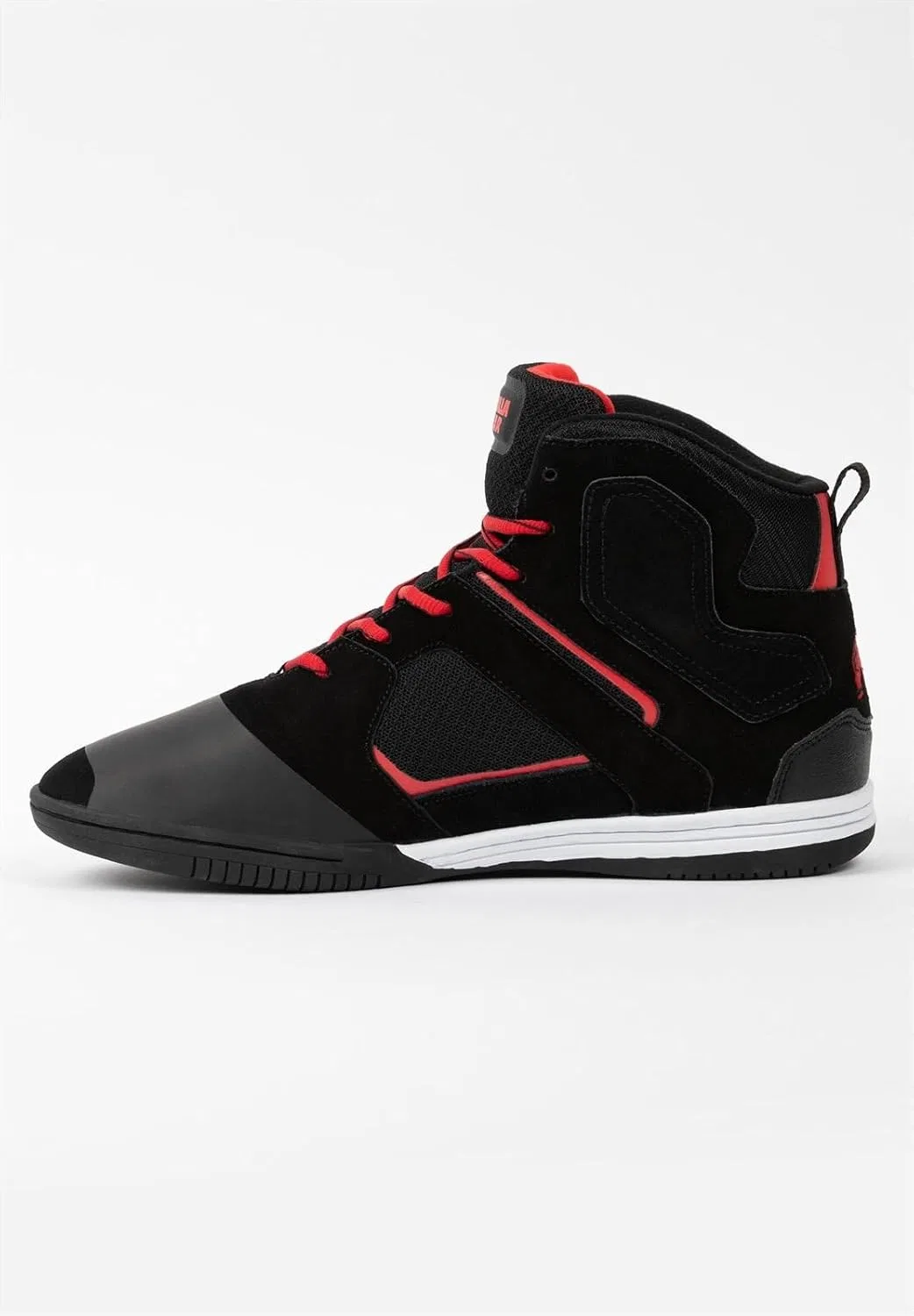 Кроссовки для бодибилдинга Gorilla Wear Troy High Tops - черно-серые - спортивные, повседневные, для тренировок, с логотипом, удобные, с очень прочной фиксацией, для мужчин — фото 3