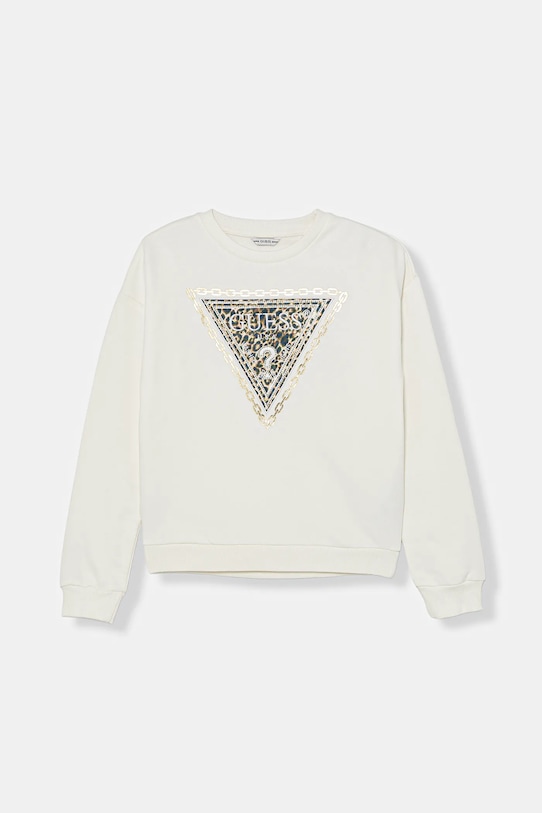 

Детская хлопковая толстовка Guess, бежевый