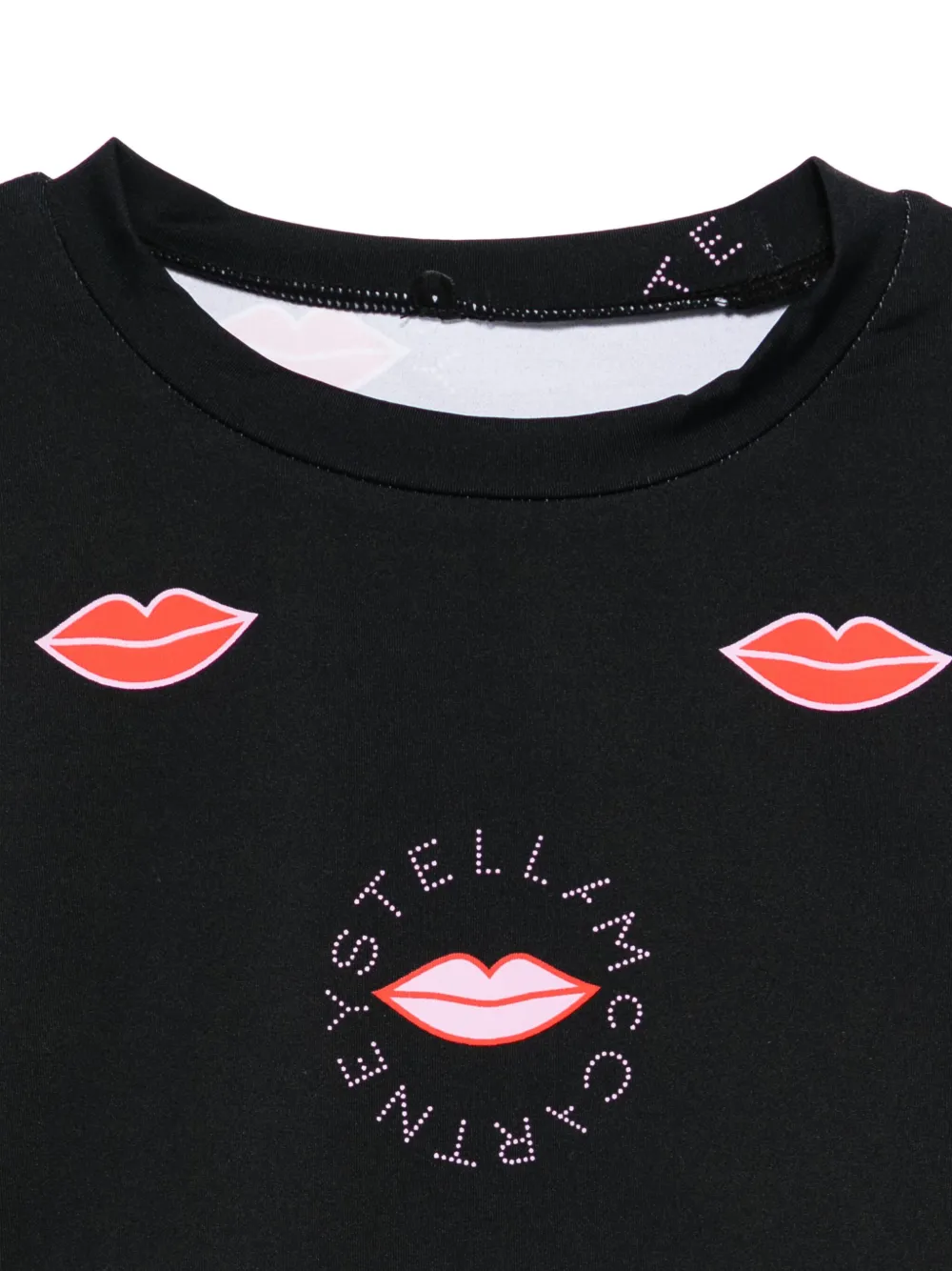 Футболка с длинными рукавами и принтом губ Stella McCartney Kids, черный — фото 3