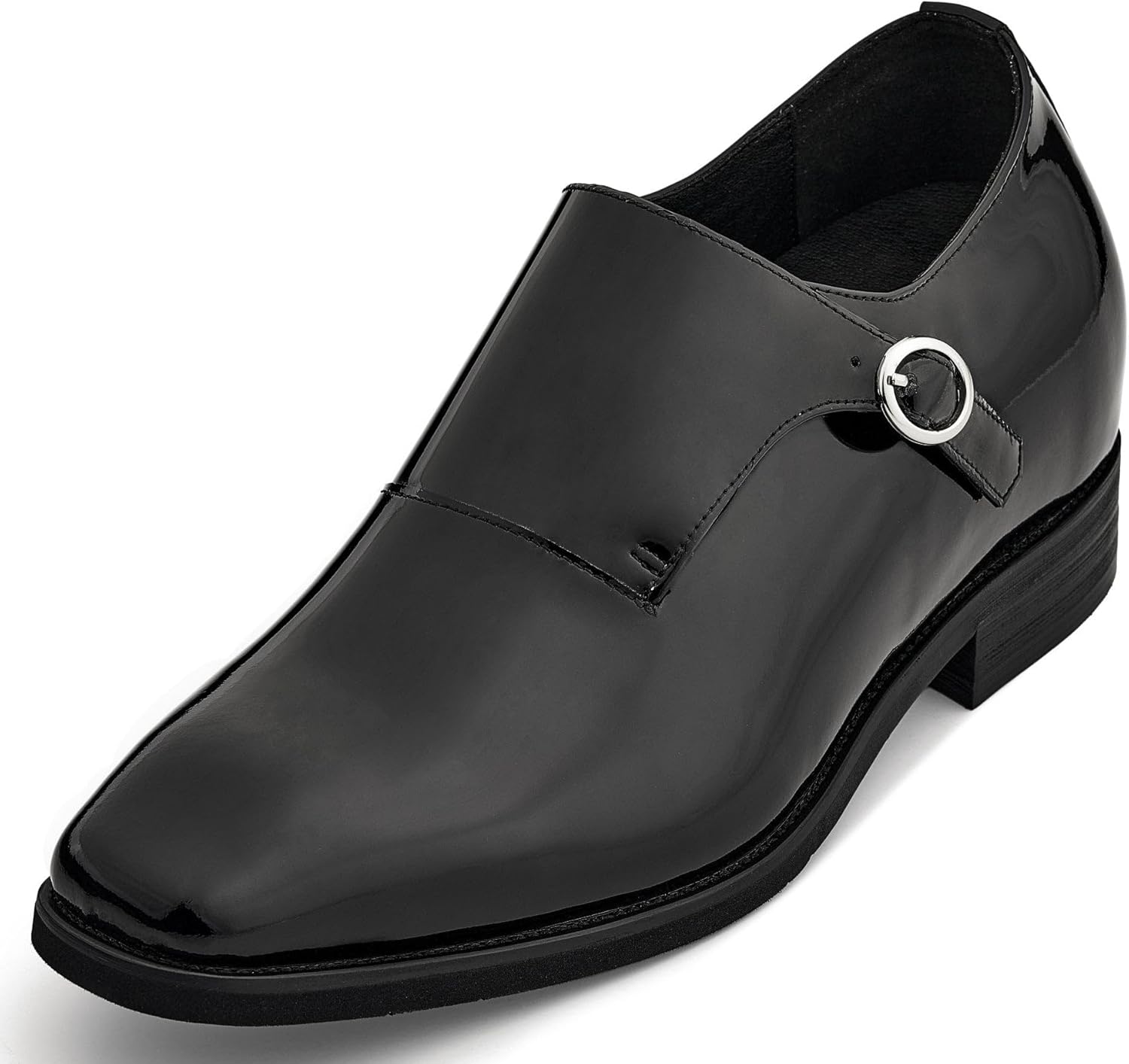 

Мужские невидимые туфли-лифтеры CALTO - сандалово-коричневая кожа, без шнурков, легкие формальные лоферы, на 7 см выше - Y1181 - размер 10 D(M) US