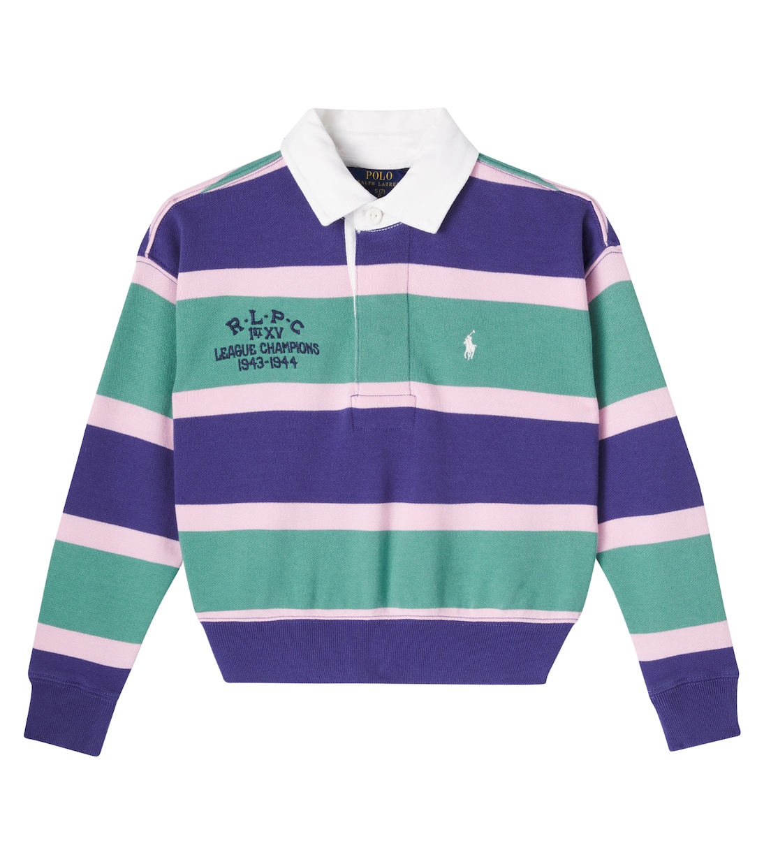 

Полосатая хлопковая поло Polo Ralph Lauren Kids, Fairway Multi Striped Deck Wash Wht