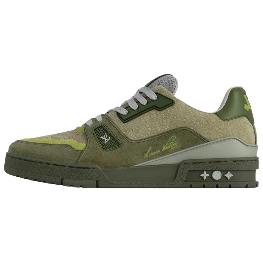

LOUIS VUITTON Кроссовки для скейтбординга Trainer Low Top, мужские, зеленые