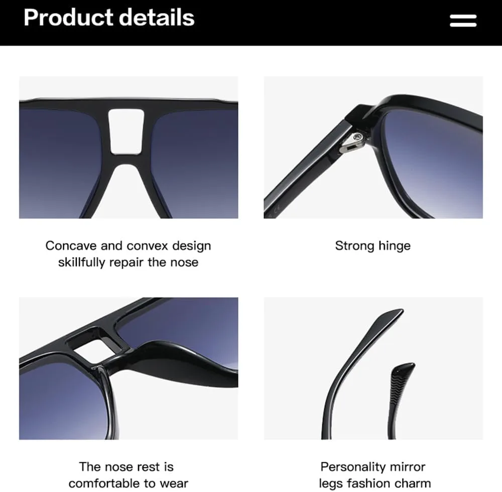 

Солнцезащитные очки-авиаторы NIDOVIX в стиле ретро для женщин и мужчин, винтажные, 70-х годов, квадратные, классические, с защитой от УФ-излучения UV400, Black/Orange